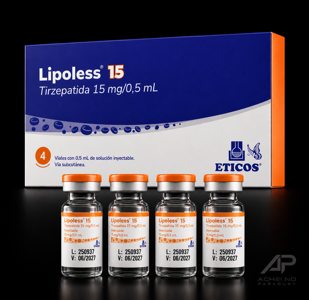 Tirzepatida Lipoless 15MG – Caixa com 4 Ampolas